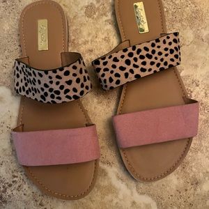 Leopard and pink sandals